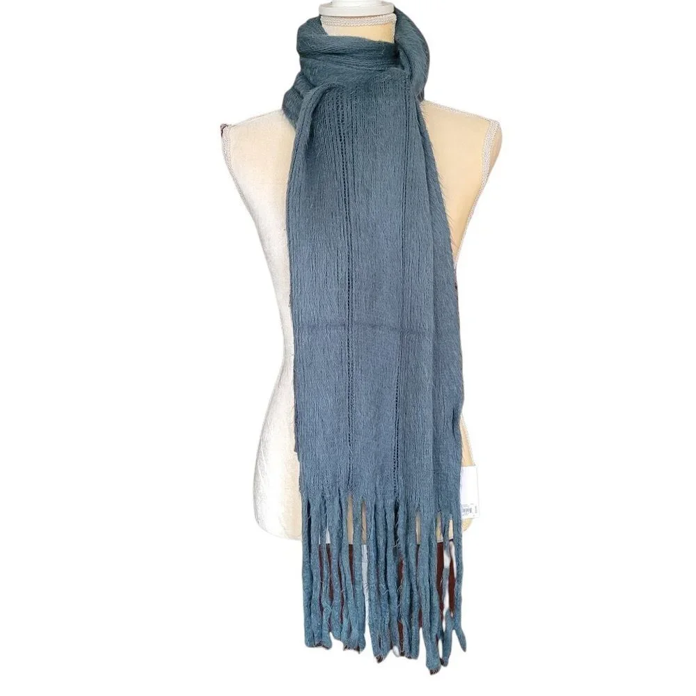 NWT Lauren Conrad Cozy Soft Stargazer Teal Blue Fringe Scarf